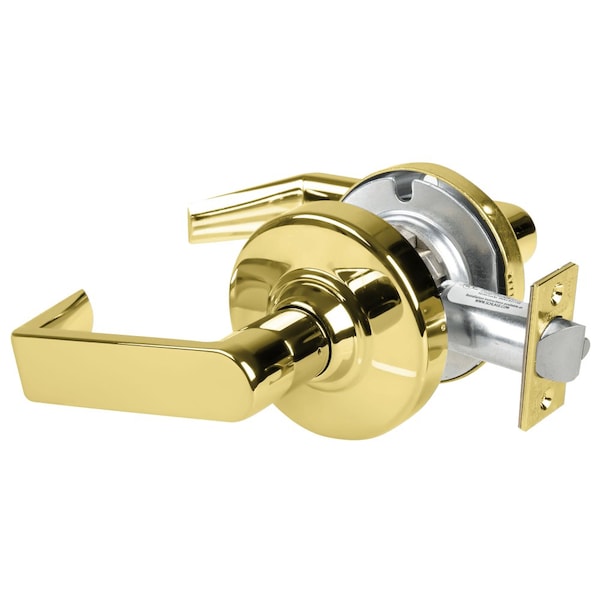 Schlage Grade 2 Passage Cylindrical Lock with Field Selectable Vandlgard, Rhodes Lever, Non-Keyed, Bright Br ALX10 RHO 605 - main